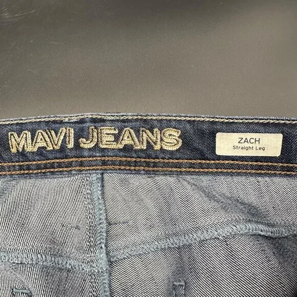 Mavi Mens Zach Straight Leg Jeans 34x30 Blue Denim Made In Turkey Cotton Blend - Picture 4 of 9
